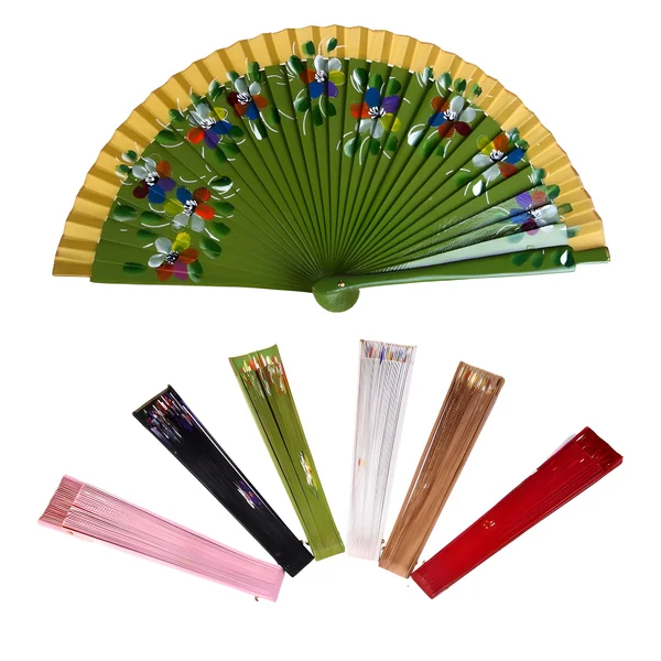 Abanico de madera Flower de 19 cm