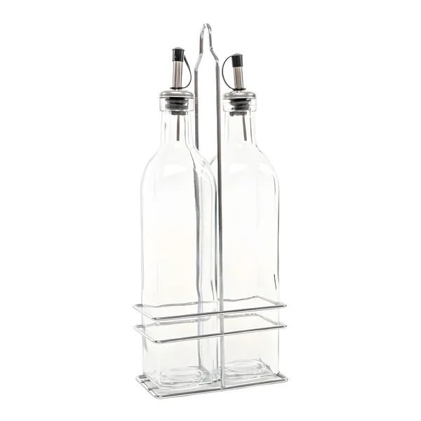 Aceitera y vinagrera de 500 ml con soporte