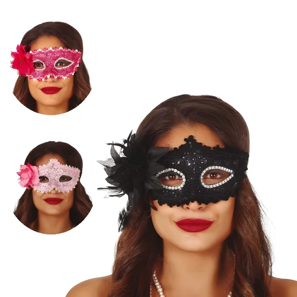 Antifaz decorado con flor - Imagen 3
