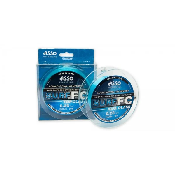 Asso Surf FC Blue Fluorocarbon Coated Line 1000m 0,39mm