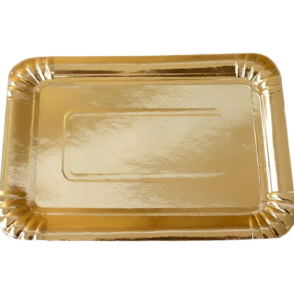 Bandeja de 27 x 20 cm dorada - 100 unidades