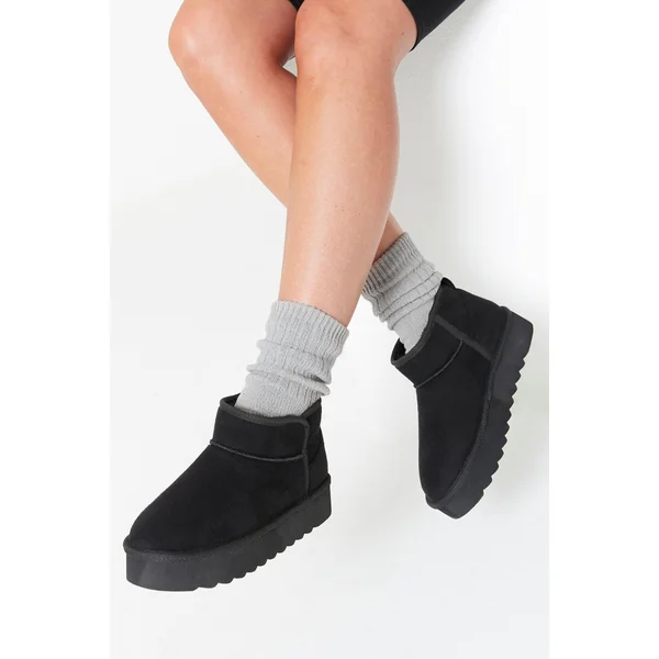 Be You Studio Faux Fur Lined Low Ankle Boots - Imagen 6