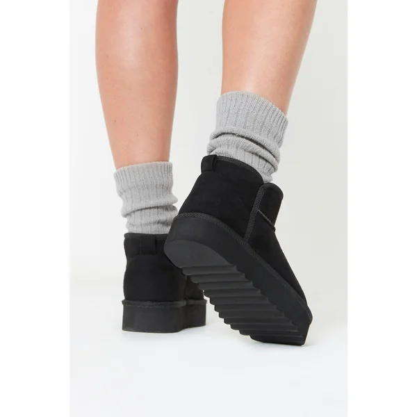 Be You Studio Faux Fur Lined Low Ankle Boots - Imagen 7