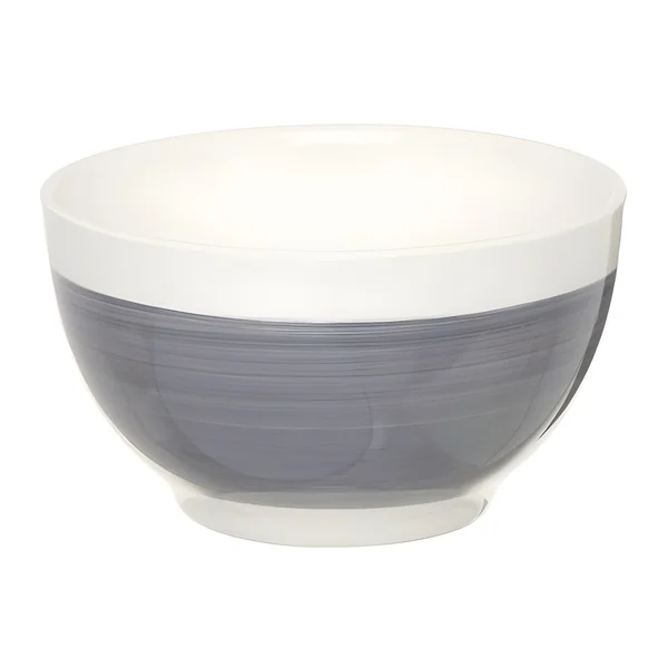 Bol de 14,2 cm redondo gris con franja blanca