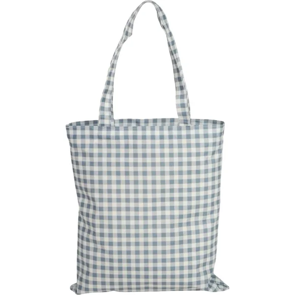 Bolsa de tela Vichy azul impermeable con cremallera
