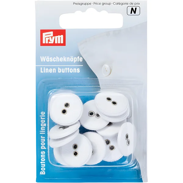 Botones de 1,5 cm lavables de lino - Prym - 18 unidades