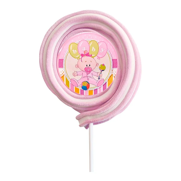 Brocheta roller de Baby shower rosa de 40 gr