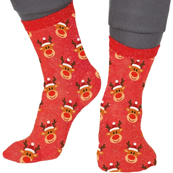 Calcetines de reno con glitter - 1 par