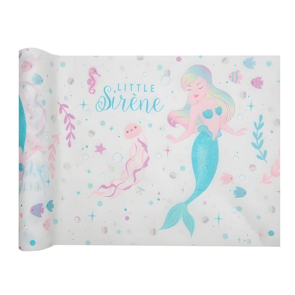 Camino de mesa de 30 cm de Sirena iridiscente - 5 m