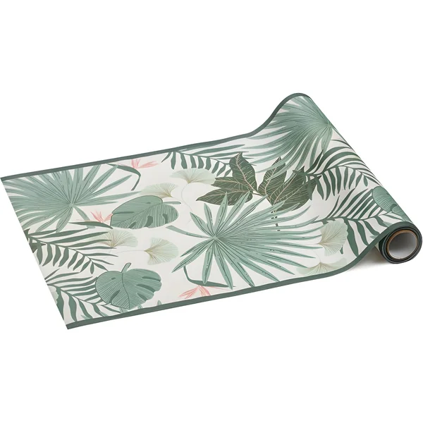 Camino de mesa de 40 cm hojas tropicales - 5 m