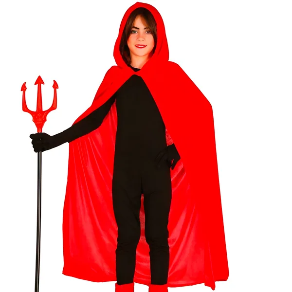 Capa de 100 cm efecto terciopelo con capucha infantil