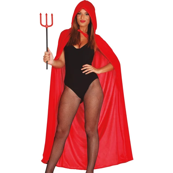 Capa de 130 cm efecto terciopelo con capucha para adulto