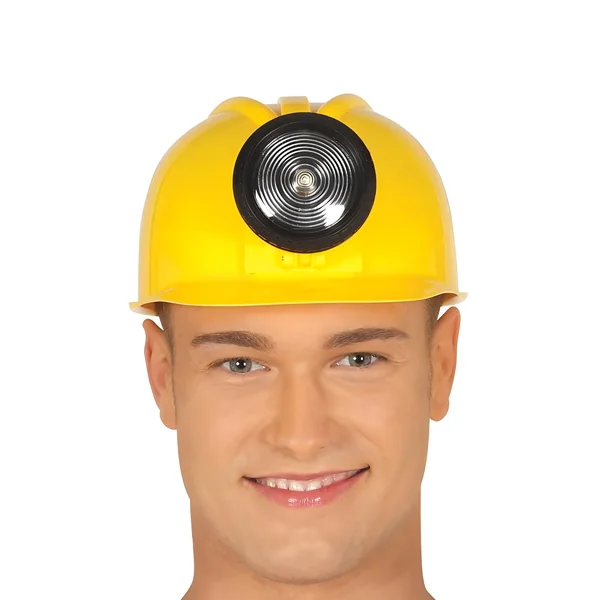 Casco de obrero con luz - 58 cm