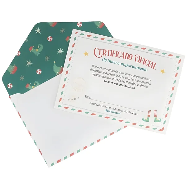 Certificado de buen comportamiento de elfo