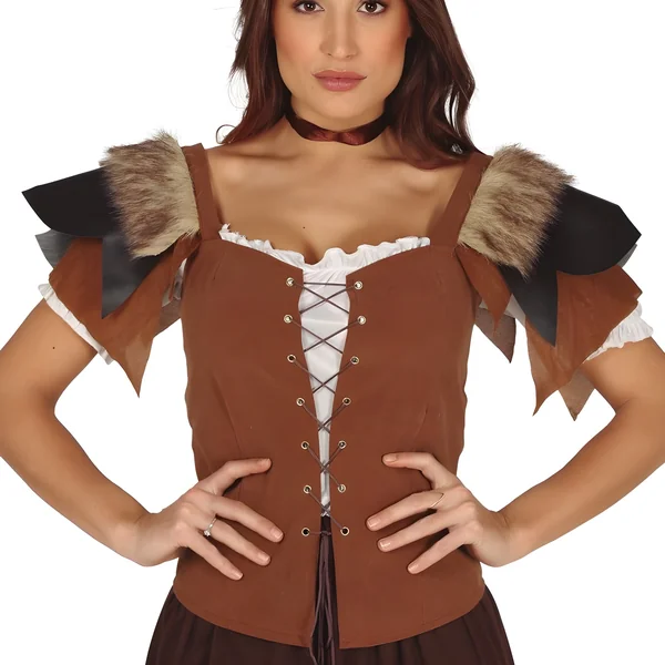 Chaleco medieval marrón para mujer