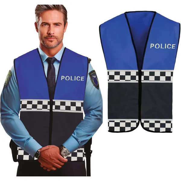 Chaleco policía azul para adulto