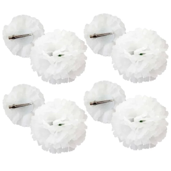 Clavel blanco con pinza - 48 unidades