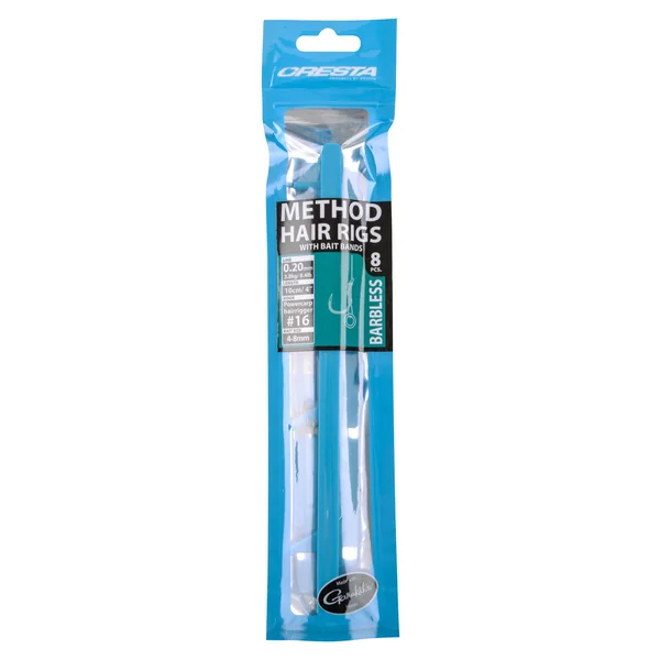 Cresta Method Hair Rigs + Band Barbless #12 (0,24mm)