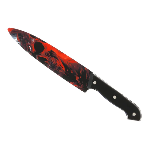 Cuchillo con calavera roja de 31 cm