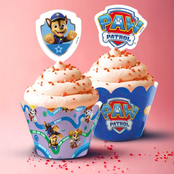 Cápsulas para cupcakes de Patrulla canina con picks