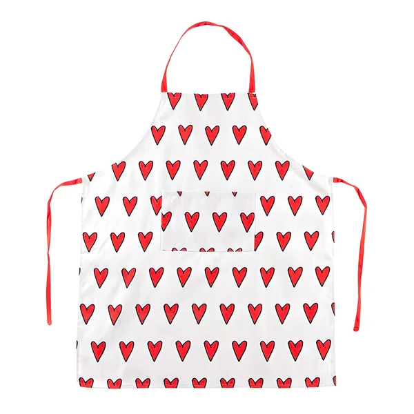Delantal blanco con corazones