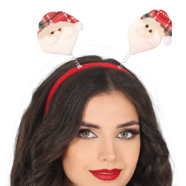 Diadema de Papá Noel con gorro de cuadros