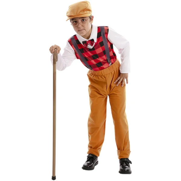 Disfraz de anciano a cuadros para niño