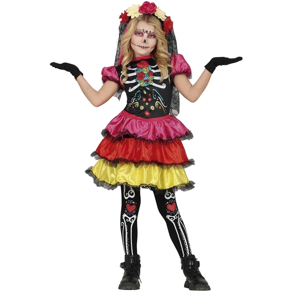 Disfraz de catrina esqueleto para niña