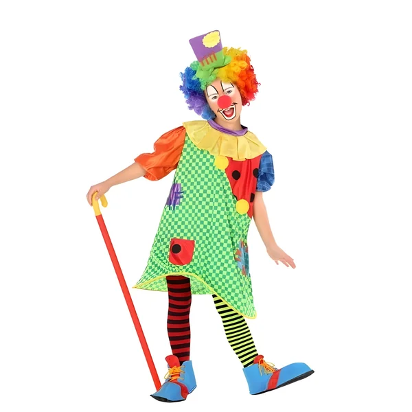 Disfraz de payaso con sombrero para niña