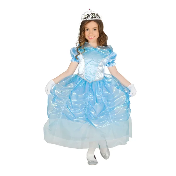Disfraz de princesa de cuento azul infantil