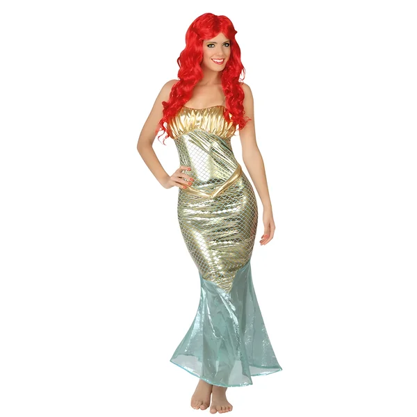 Disfraz de sirena dorada para mujer