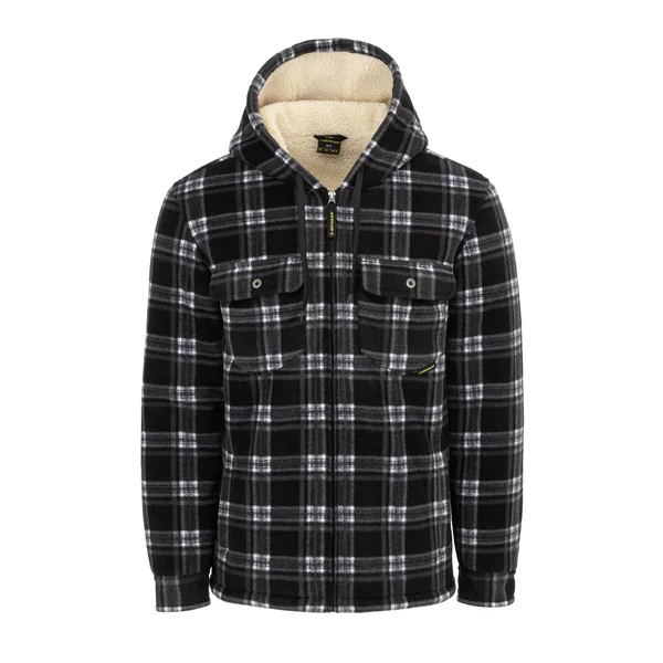 Dunlop Full Zip Checked Hoodie Mens