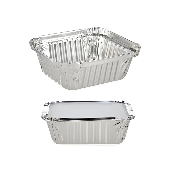 Envase de 0,5 L desechable rectangular con tapa - 10 unidades