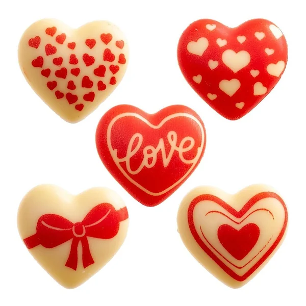 Figuras de chocolate blanco de corazones - 70 unidades