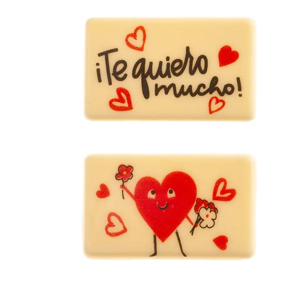 Figuras de chocolate blanco surtidas Te quiero - 50 unidades