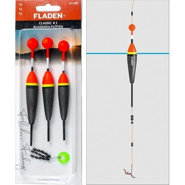 Fladen Float Classic no 1, 2.00 - 3.00 - 4.00 gram incl float-stop