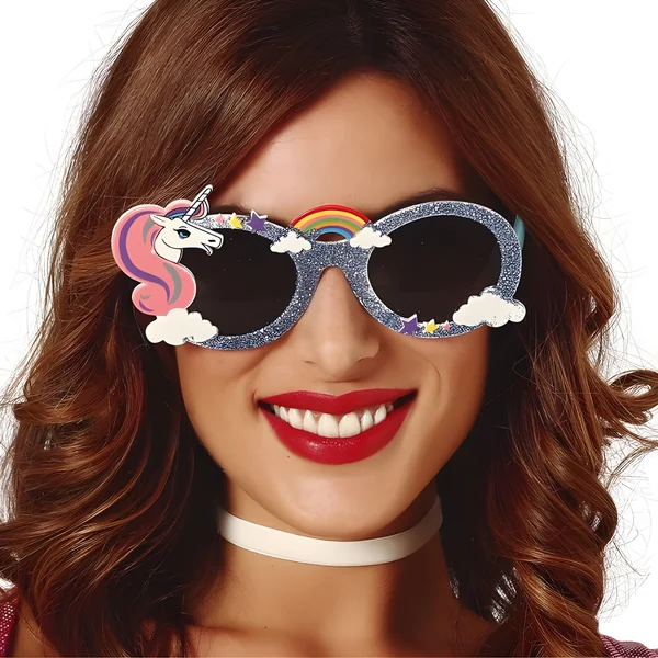 Gafas de unicornio con purpurina