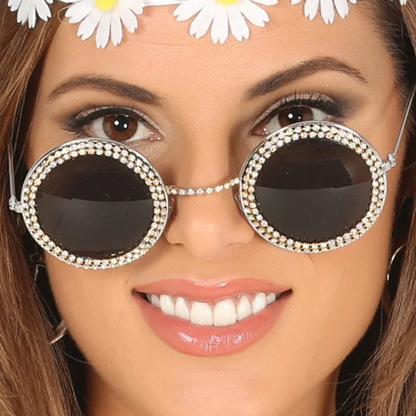Gafas redondas con brillantes