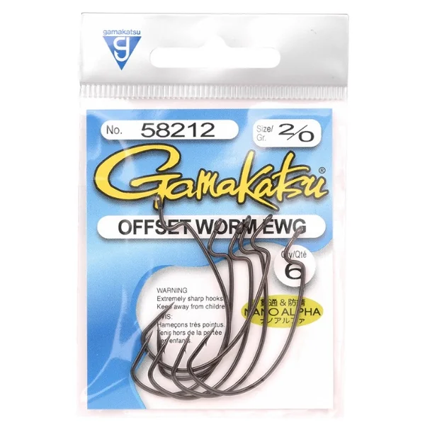 Gamakatsu Worm Anzuelo Offset EWG Nano Alpha Tamaño #2/0