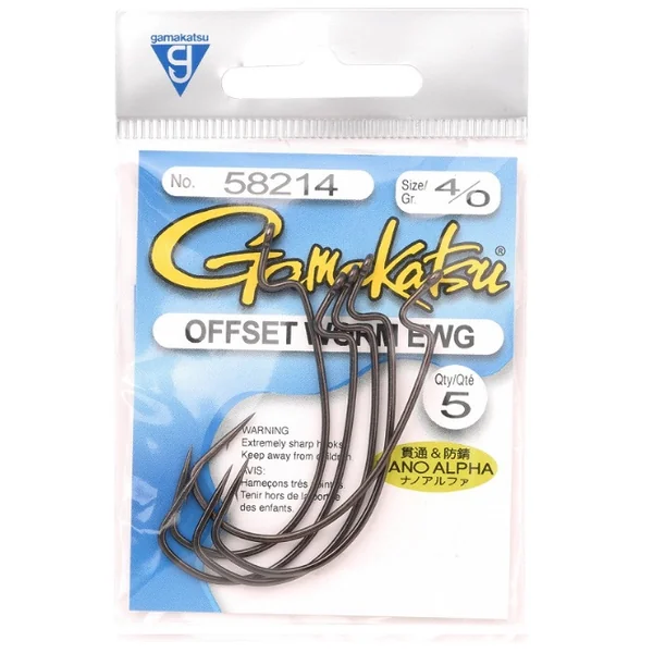 Gamakatsu Worm Anzuelo Offset Nano Alpha #4/0