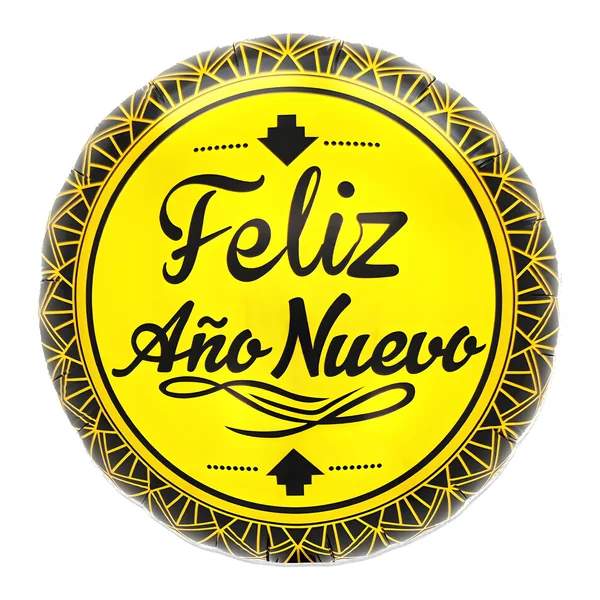 Globo de Feliz Año Nuevo amarillo de 53 x 45 cm