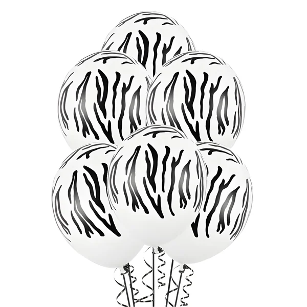 Globos de látex de cebra de 30 cm - PartyDeco - 50 unidades
