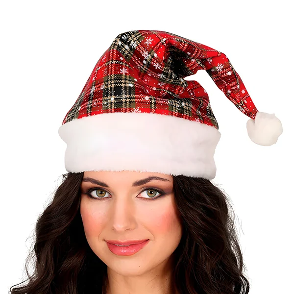 Gorro de Papá Noel con cuadros