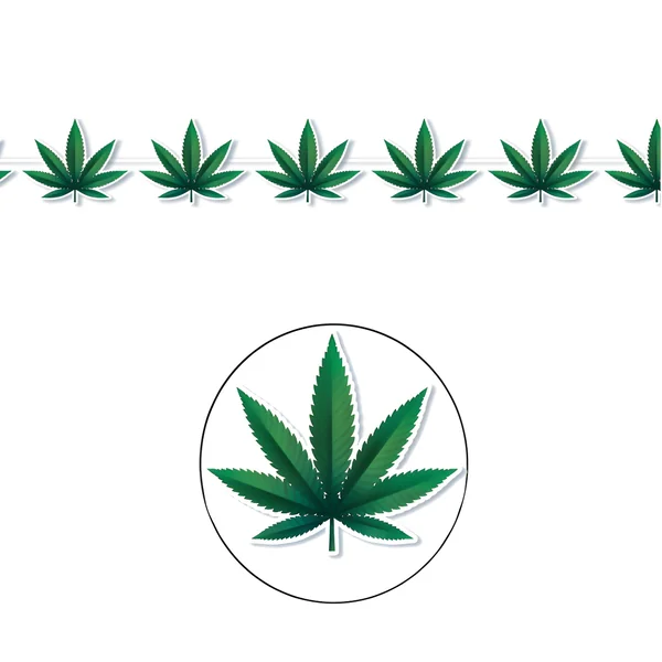 Guirnalda de hojas de marihuana de 3 m