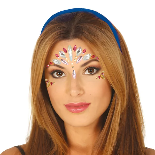 Joyas adhesivas faciales con lágrimas de colores