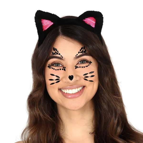 Joyas adhesivas faciales de gatito