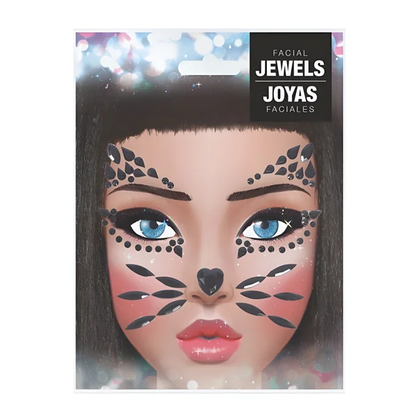 Joyas adhesivas faciales de gatito - Imagen 2