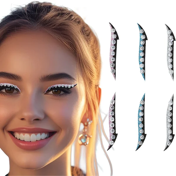 Joyas adhesivas faciales delineador de ojos con perlas