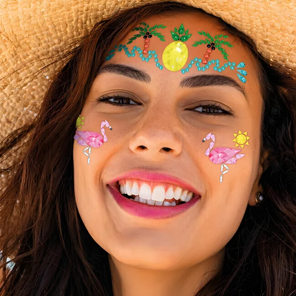 Joyas adhesivas faciales tropicales