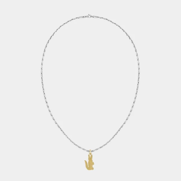 Lacoste Mens Arthor Crocodile Box Chain Necklace